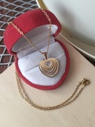 Przepiękny naszyjnik serduszko stal nierdzewna łańcuszek serce heart