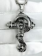 NOWY Naszyjnik męski krzyż krzyżyk czaszka czacha swag drill trap  