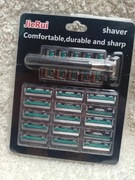 Męska metalowa maszynka do golenia + 20 ostrzy, klasyczny zestaw, nowy
