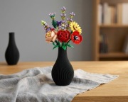 Agata - Czarny wazon do kwiatów suszonych, z klocków - Prezent Dzień Matki