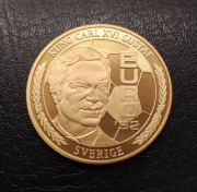 Numizmat UEFA Euro 1992 Szwecja Karol XVI Gustaw król Szwecji Proof pi