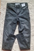 Topshop Jamie szare wysokistan jeans rurki w25 l32
