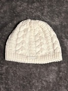 Czapka ecru kremowa zimowa ciepła warkocze