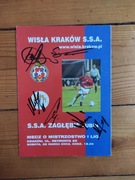 Program Wisła Kraków - Zagłębie Lubin 2003 Autografy 