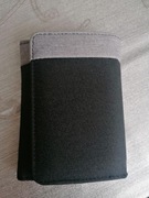 Portfel materiałowy czarno-szary