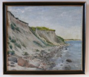 Stary obraz skandynawski 1949 wybrzeże Mols