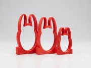 Zestaw 3 zajączków wielkanocnych – Nowoczesna ozdoba / Druk 3D (Czerwone)