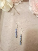Kolczyki handmade srebro z naturalnych kamieni lapis lazuli 