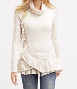 Sweter long z falbanami KHUJO (S)