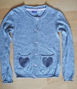 Zapinany sweter 110 116 Lupilu szary z kieszeniami 