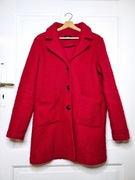 Czerwony płaszcz damski baranek z guzikami
