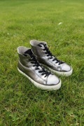 AllSaints tana metallic sneakers srebrne Skórzane | Rozmiar 39 | Wysokie