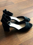 H&M czarne Retro sandalki - eco zamsz - 38 -OBLED! 