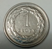 1 ZŁOTY 2019 - WADA TŁOCZENIA AWERS I REWERS 