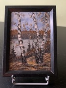 Vintage marmurowy pejzaż lata 60-70 Rosja