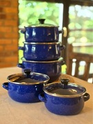 Garnki Emaliowane Niebieskie