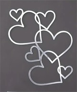 TOPER DEKORACJA NA BOK TORTU SREBRNE SERCA