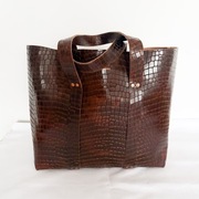 MOLEHILL brązowa skórzana torba croco