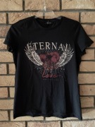 New Look Eternal Love czarny t-short bluzka 38 M z krótkim rękawkiem