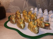 Zajączki wielkanocne króliczki figurki z gipsu ceramicznego 