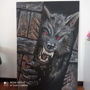 Duży obraz na płótnie akryl wilk 90x125