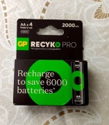 4x Akumulatorki GP ReCyko Pro 2000 AA R6 EB4 1,2V Solar Foto Nowa Generacja