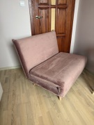 Rozkładany fotel mała kanapa antyczny róż Spike Velvet