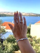 Bransoletka szczęścia talizman kamienie akwamaryn kamień księżycowy perła 