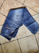 Spodnie dżinsowe klasyczne z ozdobami rozm 40