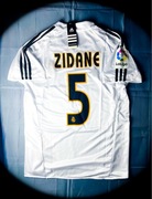 (L) Zidane #5 Real Madryt 2004/05 Biała Home Vintage Jersey La Liga
