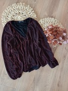 sylwestrowa imprezowa koktajlowa bluzka z długim rękawem boohoo 44 46