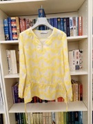 Coster Copenhagen bluzka damska cupro 36 żółta wzór lekka