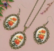 Zestaw biżuterii w kolorze starego złota Vintage Nowe