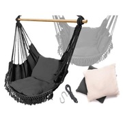 HAMAK BRAZYLIJSKI KRZESŁO Z PODUSZKAMI (CZARNY) 