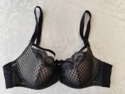 Nieużywany Gorteks Dolce/B3 Biustonosz półusztywniany, czarno-beżowy 90C