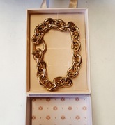 Bransoletka gruba litera D pozłacana 