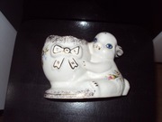 Porcelana z Chodzieży linia Złota róża zając wielkanocny klejony