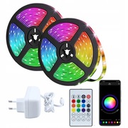 Taśma LED wodoodporna 2x5m RGB sterowana telefonem