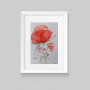 AKWARELA "KWIATY" maki  8*12 CM