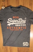 T-shirt Superdry r. M szary kr rękaw męski bawełna 