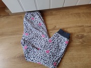 Szare panterka ciepłe spodnie piżama r. 134-140cm bdb