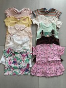 Zestaw bluzeczek dziewczęcych – rozmiar 74–80 | 10 szt.