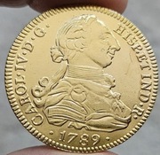 Hiszpania Moneta 8 Escudo 1789 Karol IV