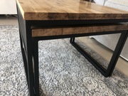 Stolik industrialny, lite drewno dąb (olejowanie)