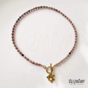 Naszyjnik kamienie naturalne rodonit onyks puzzle 