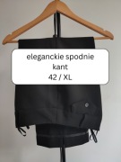 Eleganckie czarne spodnie w kant damskie 42 / XL do biura do garnituru