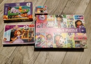 Zestaw puzzli 4+ puzzle koci domek Gabi księżniczka Zosia Kubuś Puchatek 4+