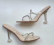 BEBO przeżroczyste klapki na obcasie roz 41