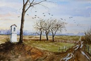 Akwarela "Kapliczka" wym. 30x40