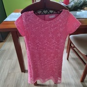 Sukienka koronka podszewka pudrowy róż  5.10.15 158 wzrost